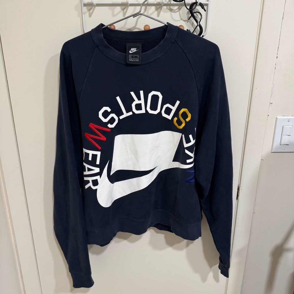 Nike Sports Wear Blue and White NSW Crewneck Sweater